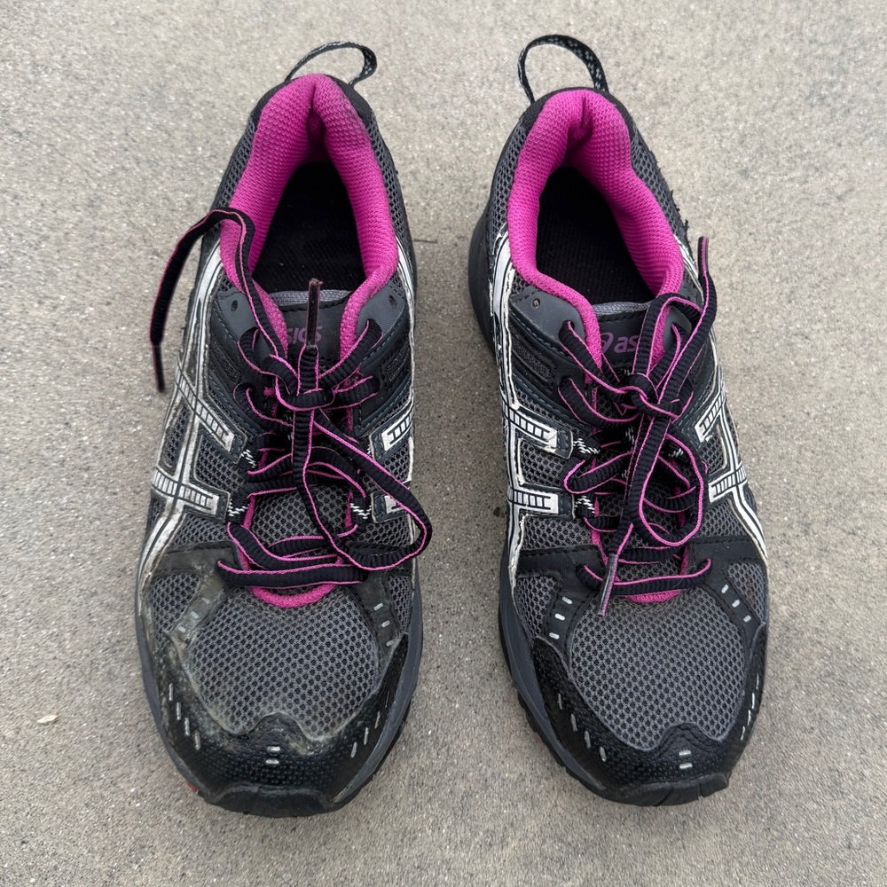 ASICS Black and Pink Women's Athletic Sneakers